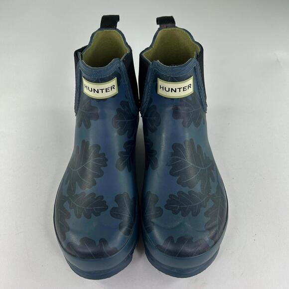 Hunter Women's Chelsea Norris Field Bootie US 8 Floral Blue Rain Short Boot - Picture 4 of 9
